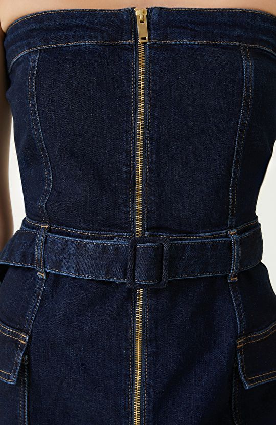 İndigo Denim Elbise