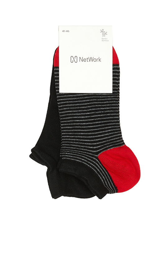 Siyah Bordo 2li Erkek Bambu Çorap Seti