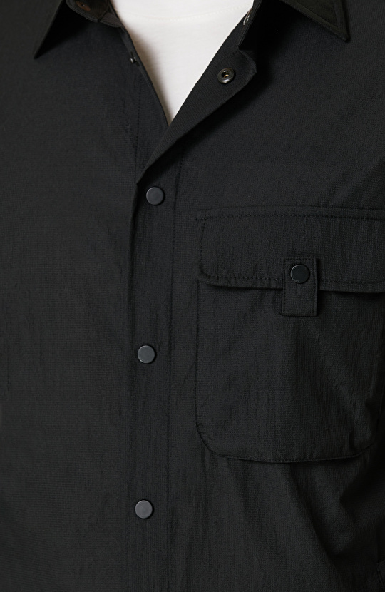 N-Tech Siyah İnce Dış Gömlek