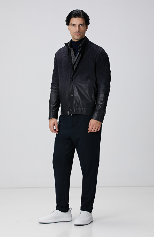 Lacivert Balıkçı Yaka Triko Kazak