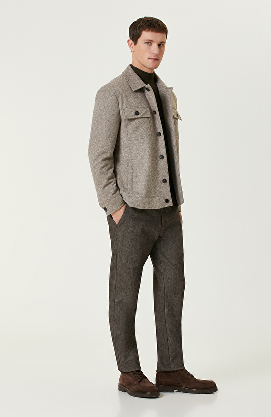 Haki Yarım Balıkçı Yaka Kazak