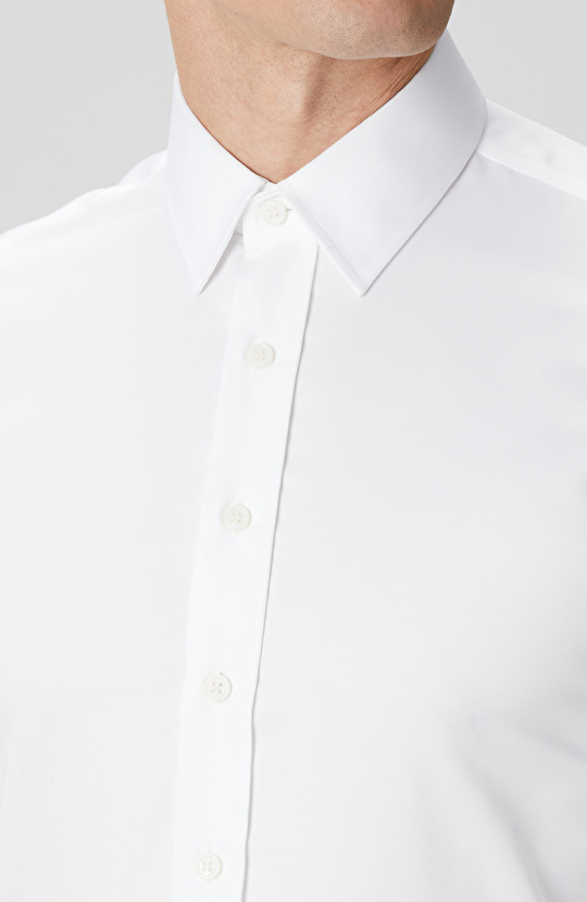 Beyaz Non-Iron Saten Gömlek