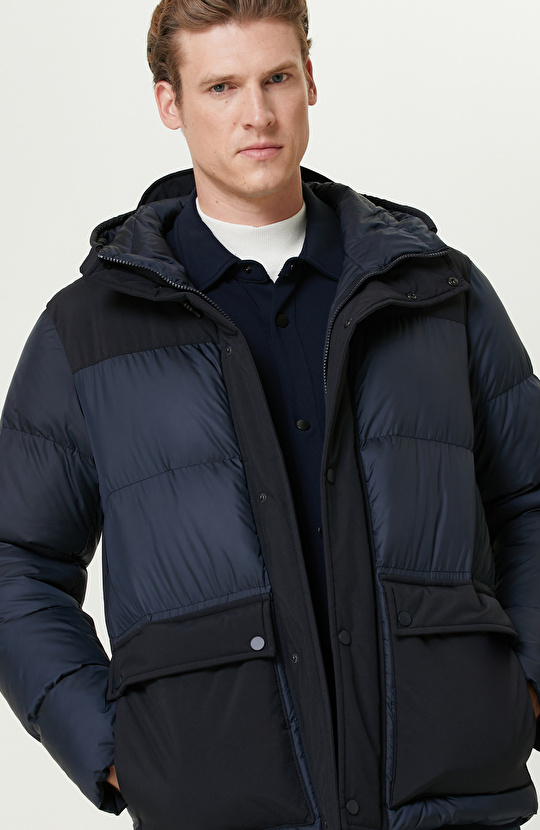 Lacivert Kapitoneli Mont