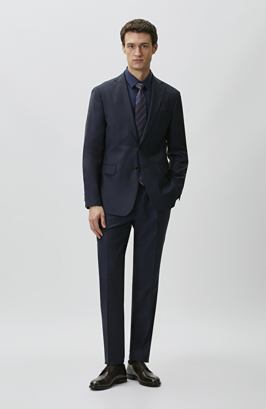 Navy Blue Non-Iron Satin Shirt