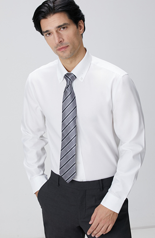 Beyaz Non-Iron Oxford Gömlek