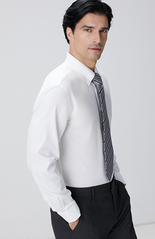 Beyaz Non-Iron Oxford Gömlek