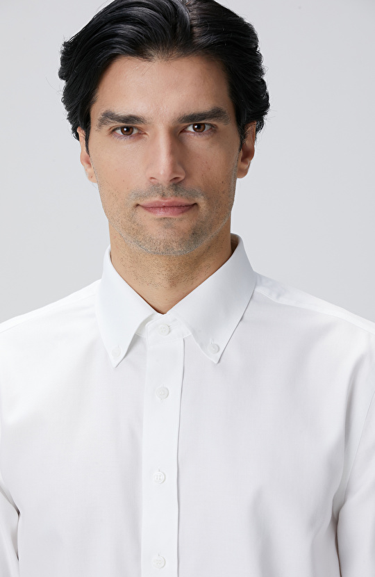 Beyaz Non-Iron Oxford Gömlek