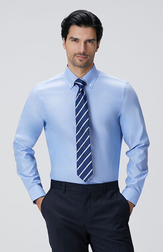 Mavi Non-Iron Oxford Gömlek