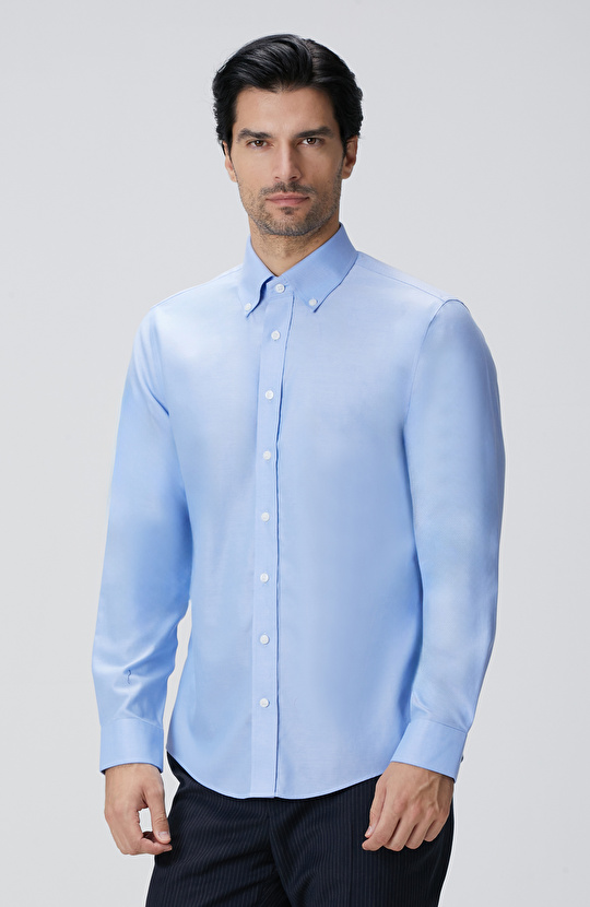 Mavi Non-Iron Oxford Gömlek