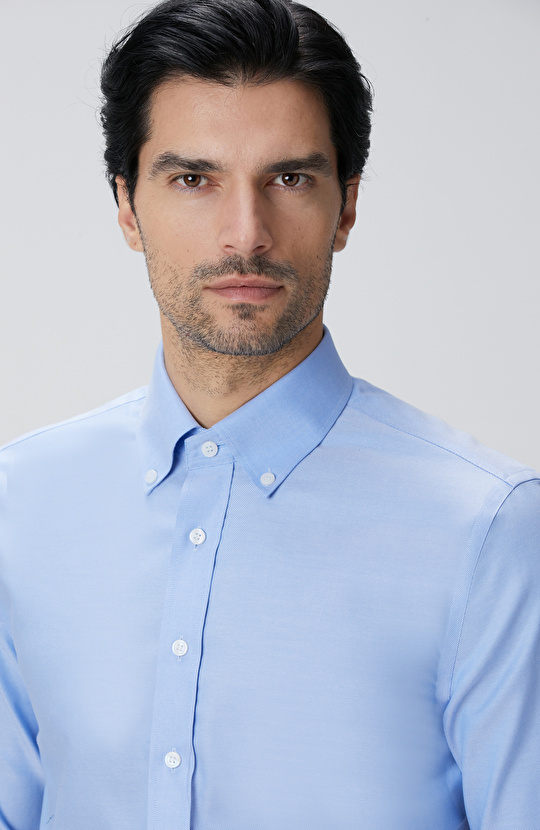 Mavi Non-Iron Oxford Gömlek