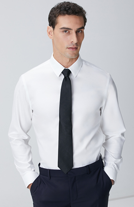 Beyaz Non-Iron Gömlek