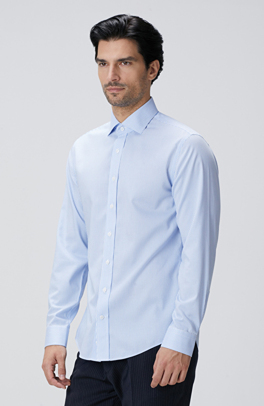 Açık Mavi Non-Iron Gömlek