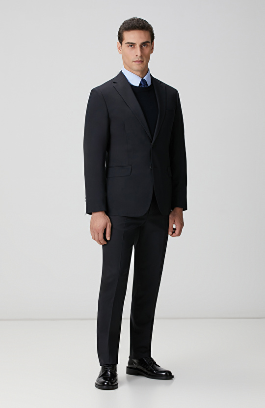 Non-Iron Mavi Balıksırtı Desenli Gömlek