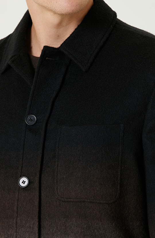 Kahverengi Yün Karışımlı Comfort Ceket