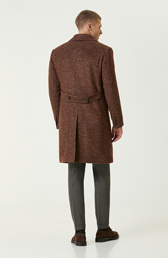 Karamel Zegna Kumaştan Üretilmiş Limited Yün-Laşmir Karışımlı Palto