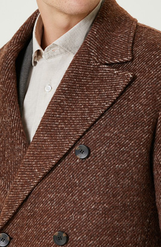 Karamel Zegna Kumaştan Üretilmiş Limited Yün-Laşmir Karışımlı Palto