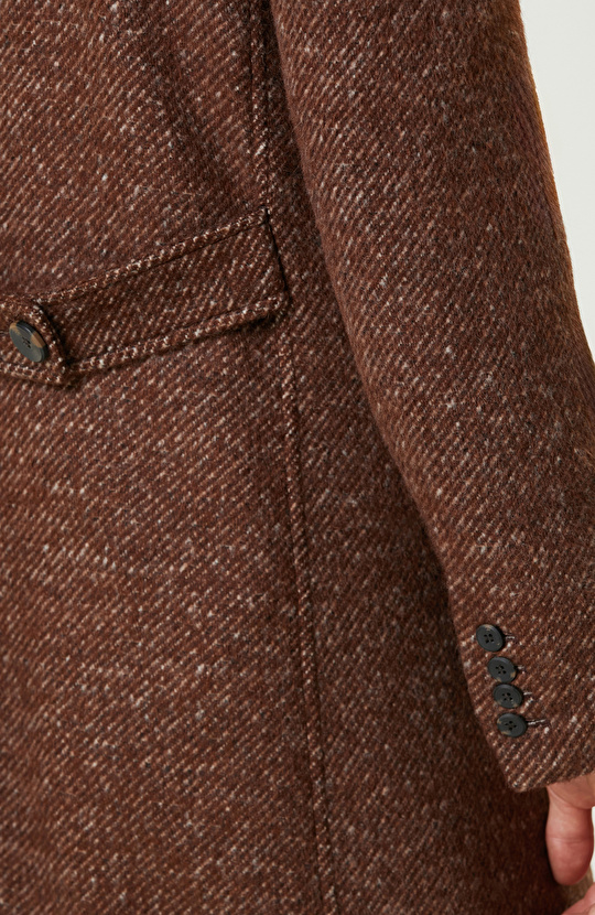 Karamel Zegna Kumaştan Üretilmiş Limited Yün-Laşmir Karışımlı Palto