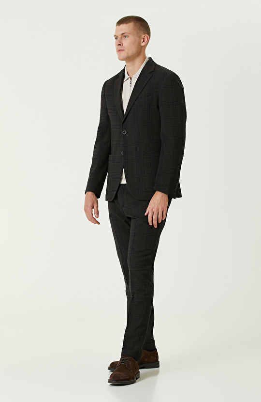 Kahverengi Yün Karışımlı Takım Elbise