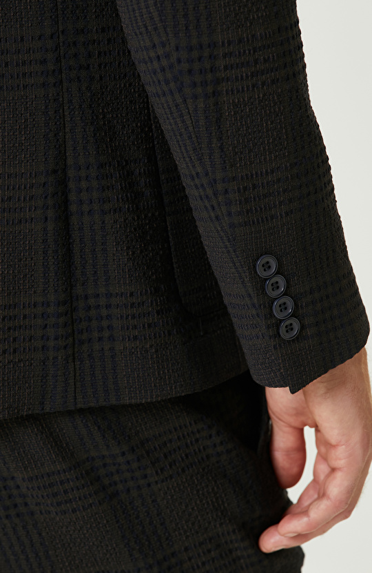 Kahverengi Yün Karışımlı Takım Elbise