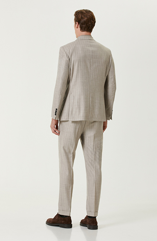 Bej Limited Yün Çift Yırtmaç Takım Elbise