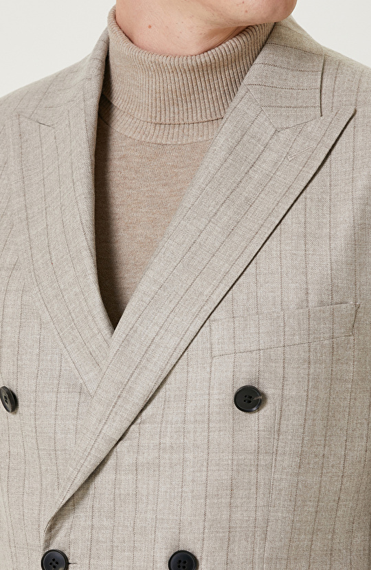 Bej Limited Yün Çift Yırtmaç Takım Elbise