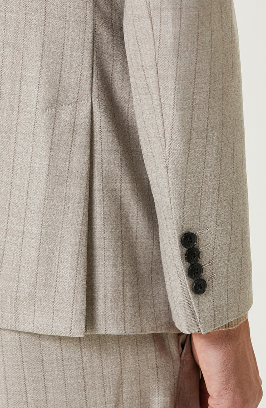 Bej Limited Yün Çift Yırtmaç Takım Elbise