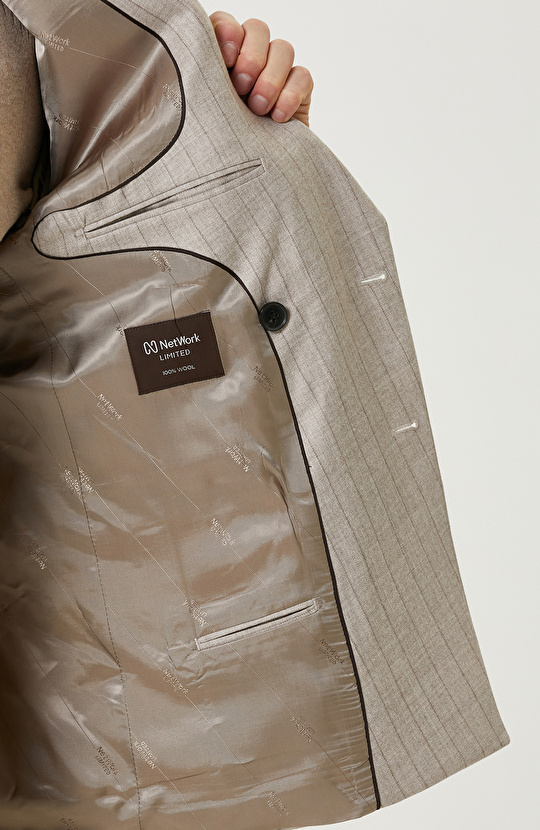 Bej Limited Yün Çift Yırtmaç Takım Elbise