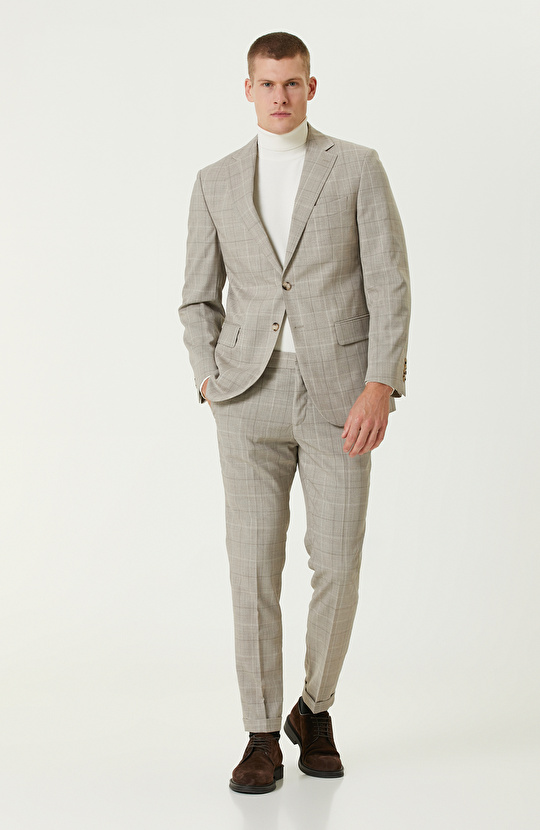 Loro Piana Kumaşıyla Üretilmiş Bej Limited  Yün Takım Elbise