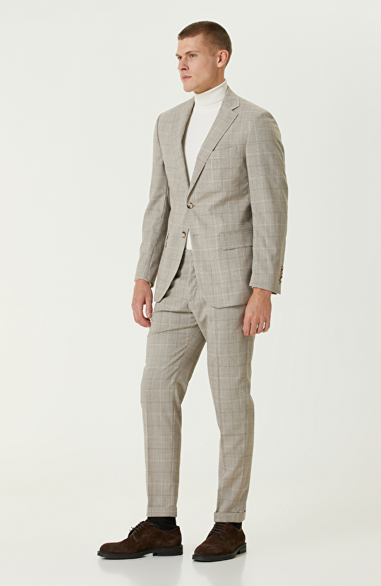 Loro Piana Kumaşıyla Üretilmiş Bej Limited  Yün Takım Elbise