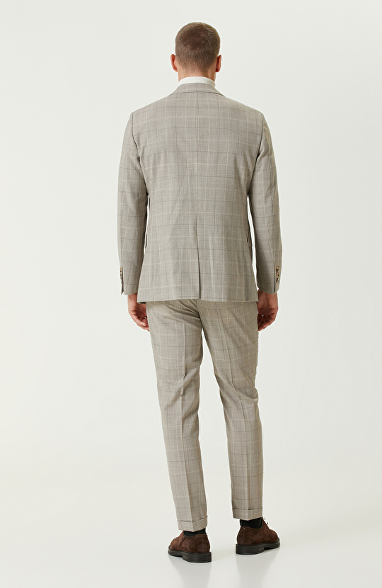 Loro Piana Kumaşıyla Üretilmiş Bej Limited  Yün Takım Elbise