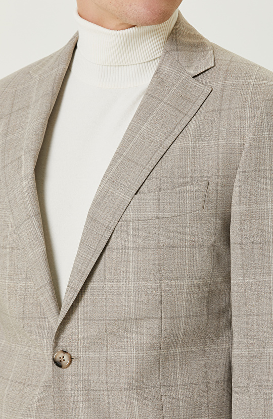 Loro Piana Kumaşıyla Üretilmiş Bej Limited  Yün Takım Elbise