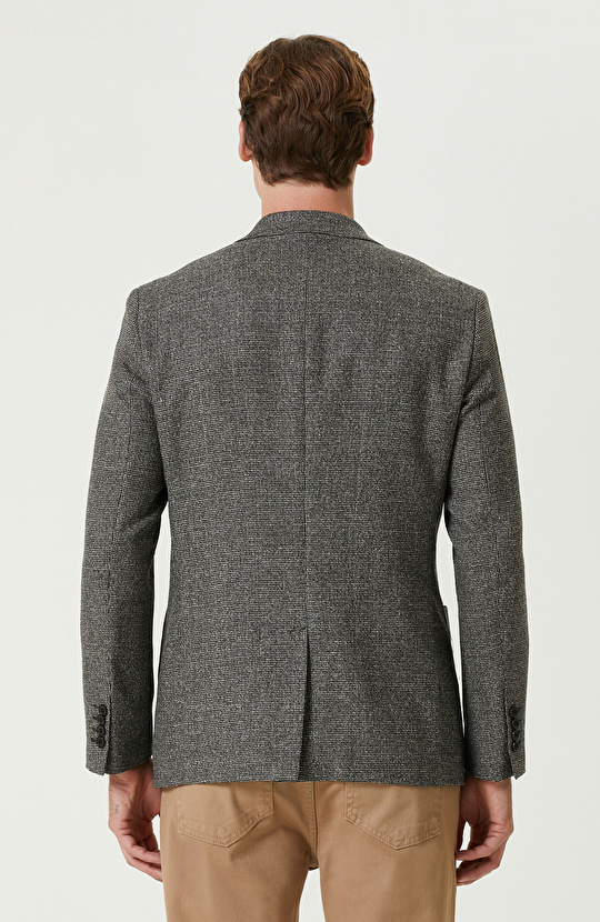 Haki Yün Karışımlı Ceket