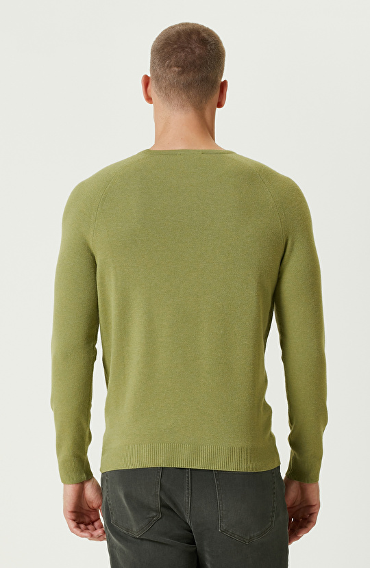 Fıstık Yeşili Basic Triko Kazak