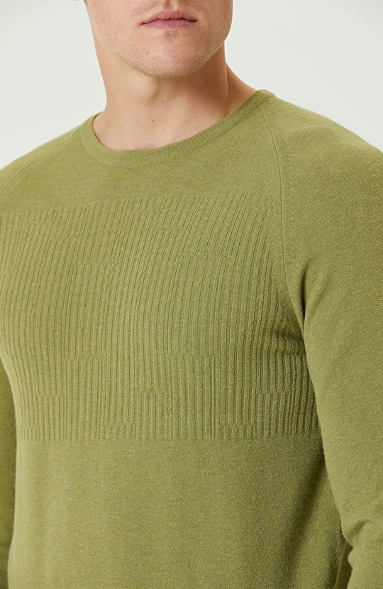 Fıstık Yeşili Basic Triko Kazak