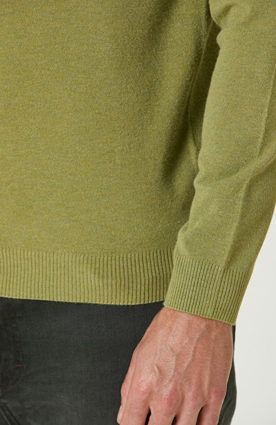 Fıstık Yeşili Basic Triko Kazak