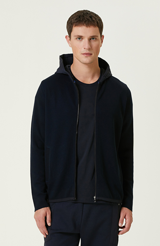 Lacivert N-Tech Yün Karışımlı Hırka Lacivert N-Tech Yün Karışımlı Hırka