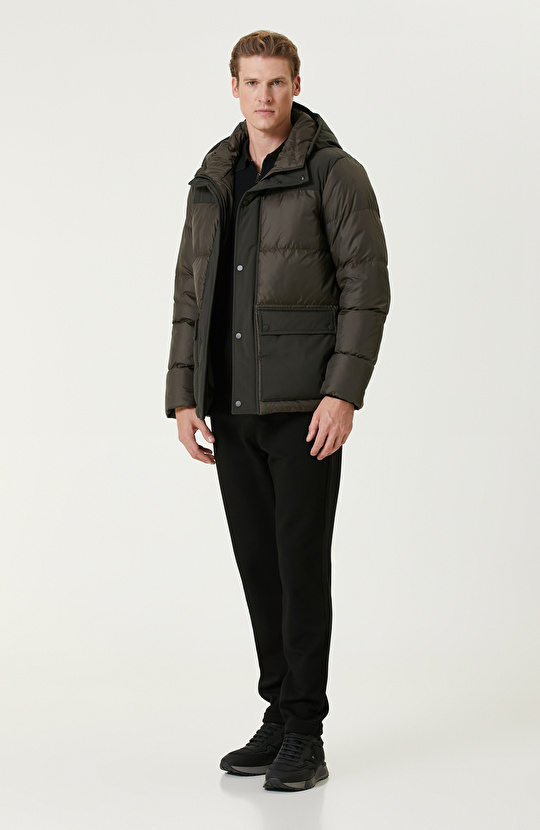 Siyah Polo Yaka Fermuarlı Triko Kazak