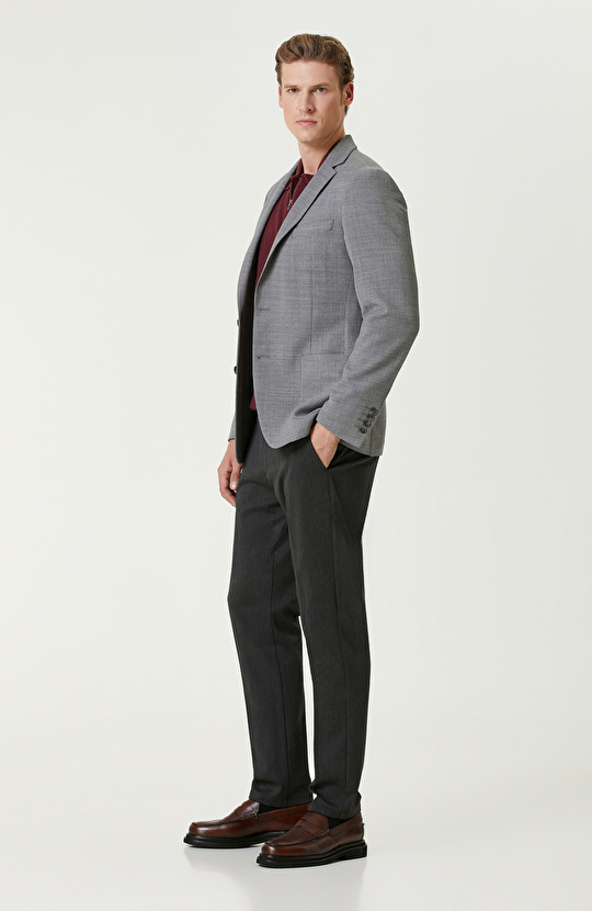 Bordo Polo Yaka Fermuarlı Triko Kazak