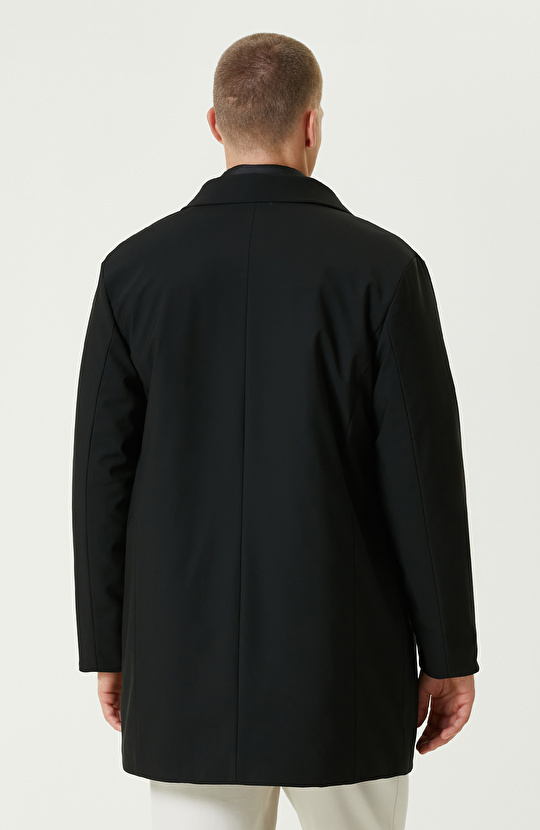 Siyah N-Tech Çıkma Mostralı Casual Kaban