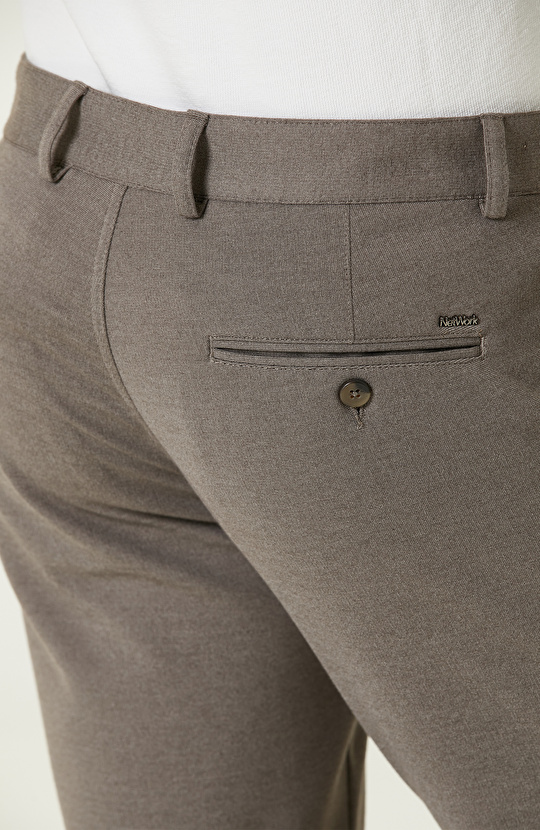 Vizon Diyagonal Örme Pantolon