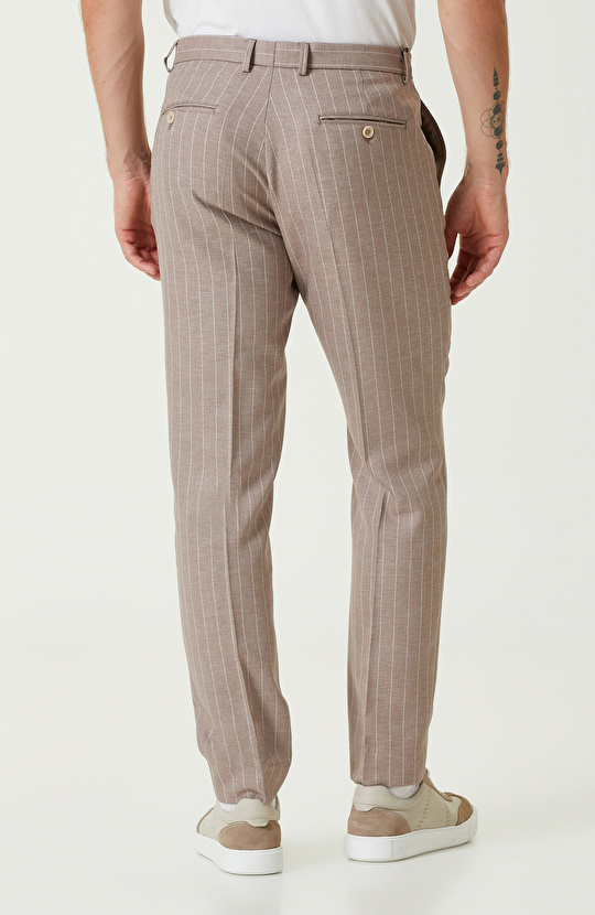 Bej Diyagonal Jogger Pantolon