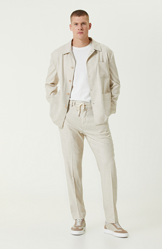 Bej Yün Karışımlı Jogger Pantolon Bej Yün Karışımlı Jogger Pantolon