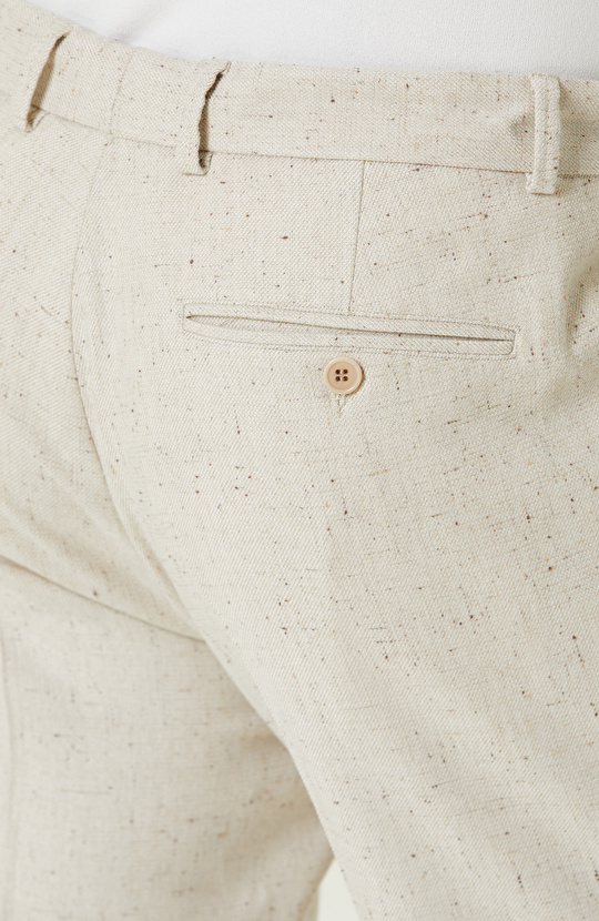 Bej Yün Karışımlı Jogger Pantolon