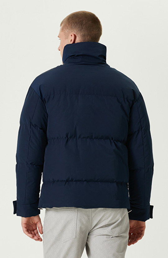 Lacivert  Su İtici Puffer Mont