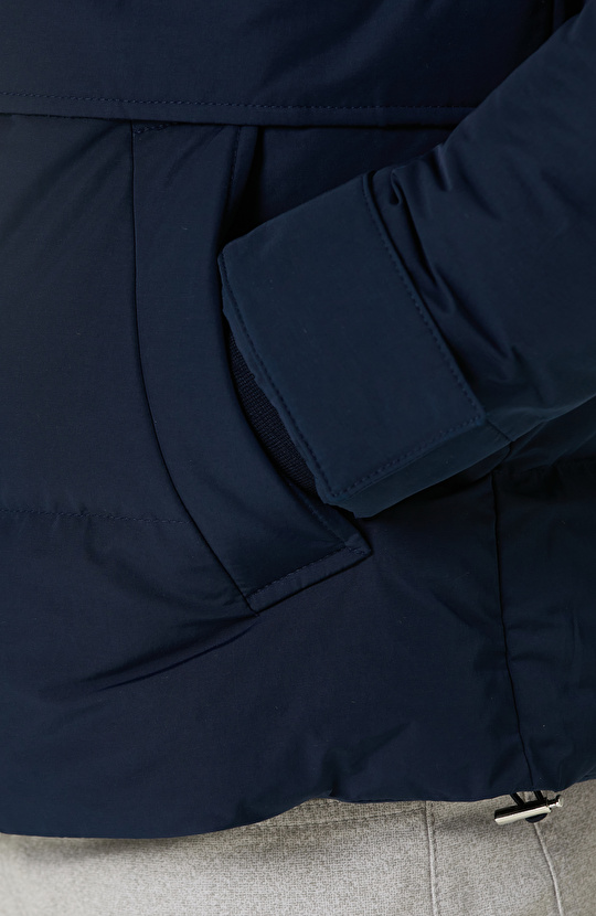 Lacivert  Su İtici Puffer Mont