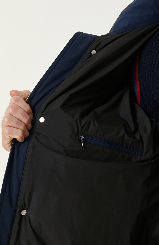 Lacivert  Su İtici Puffer Mont