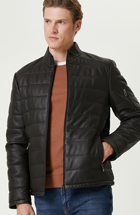 Kahverengi Kapitoneli Deri Mont