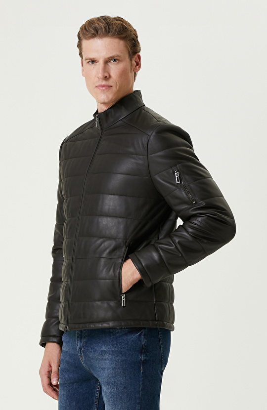 Kahverengi Kapitoneli Deri Mont