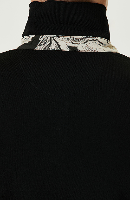 Siyah Polo Yaka Triko Kazak