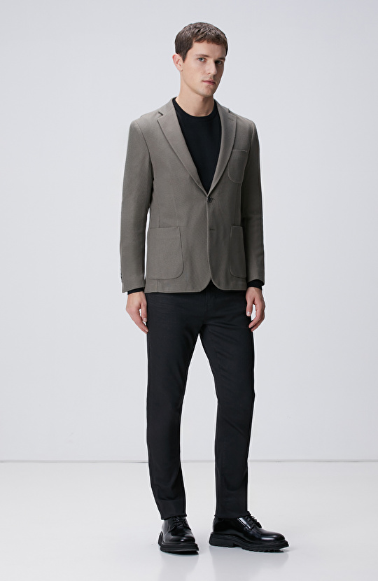 Siyah Yün Karışımlı Kazak